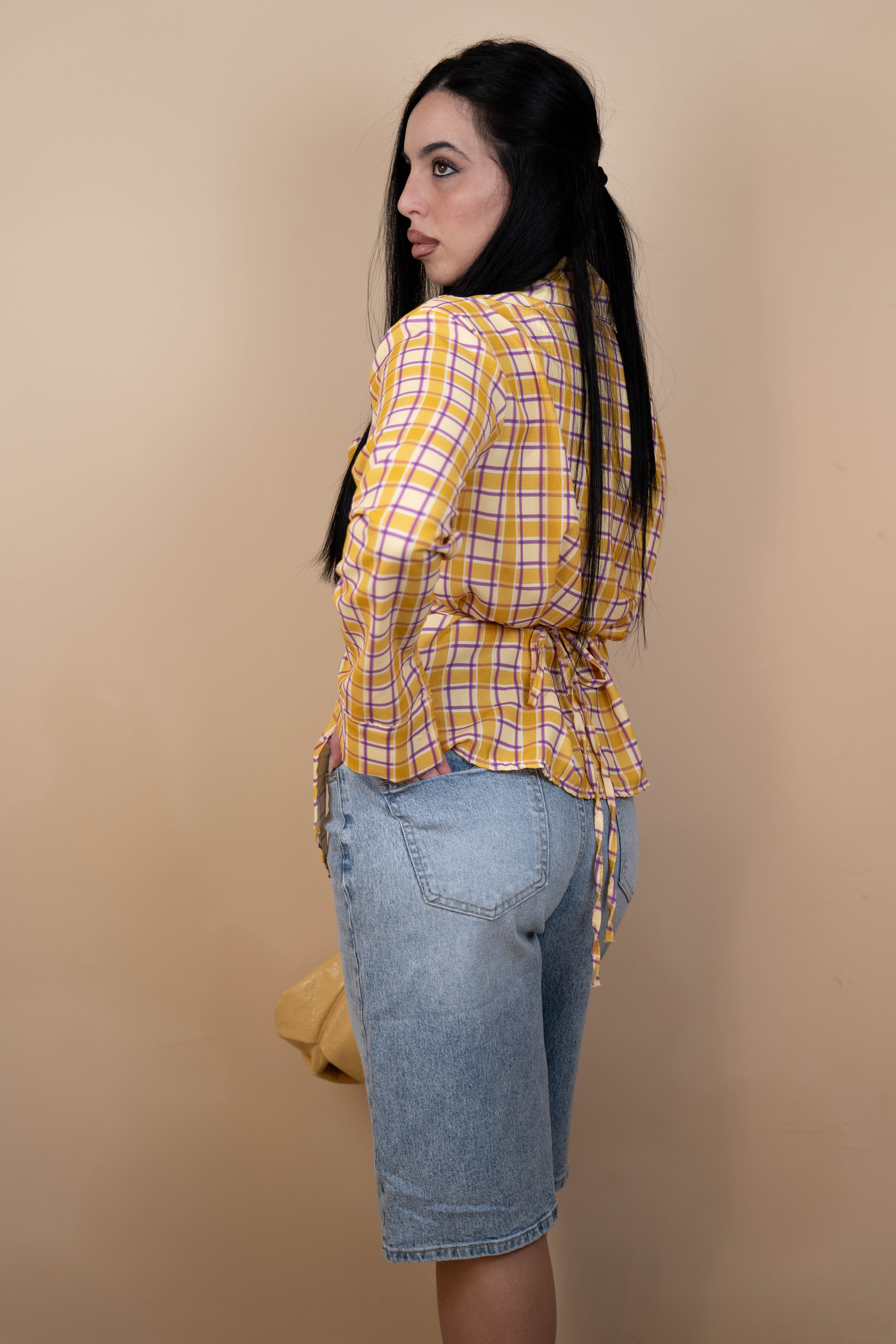 Camicia incrociata a quadri