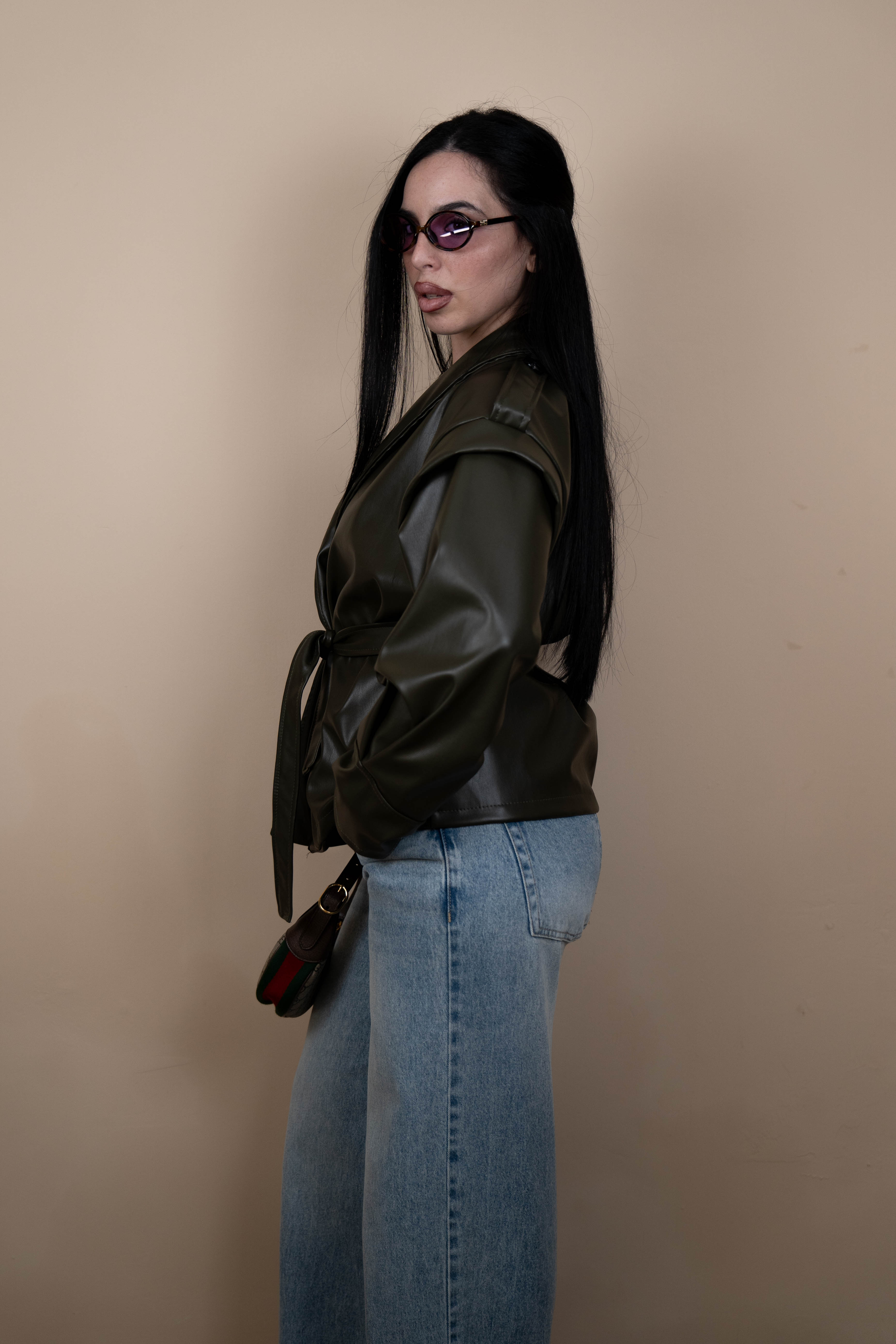 Trench corto ecopelle
