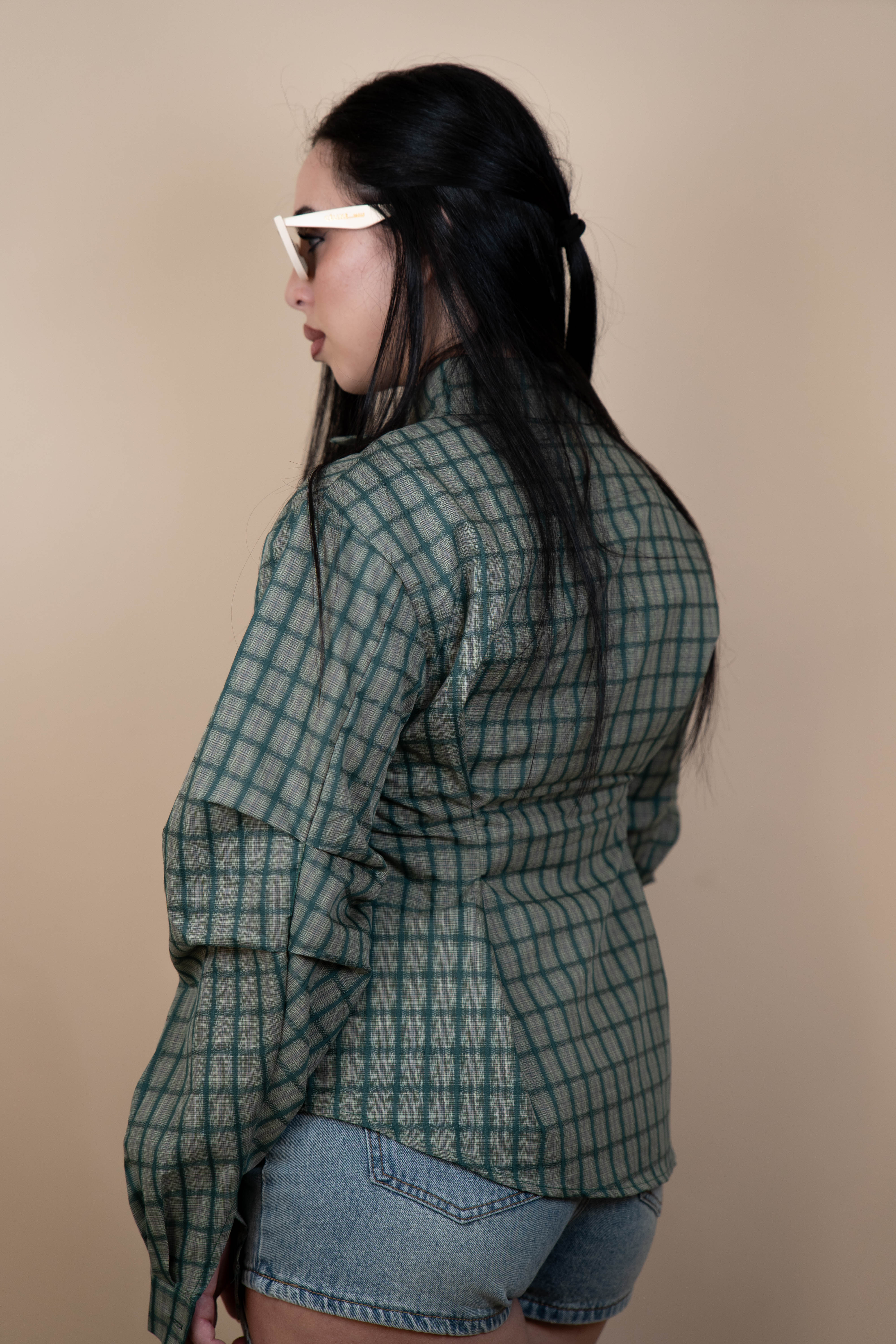 Camicia incrociata a quadri