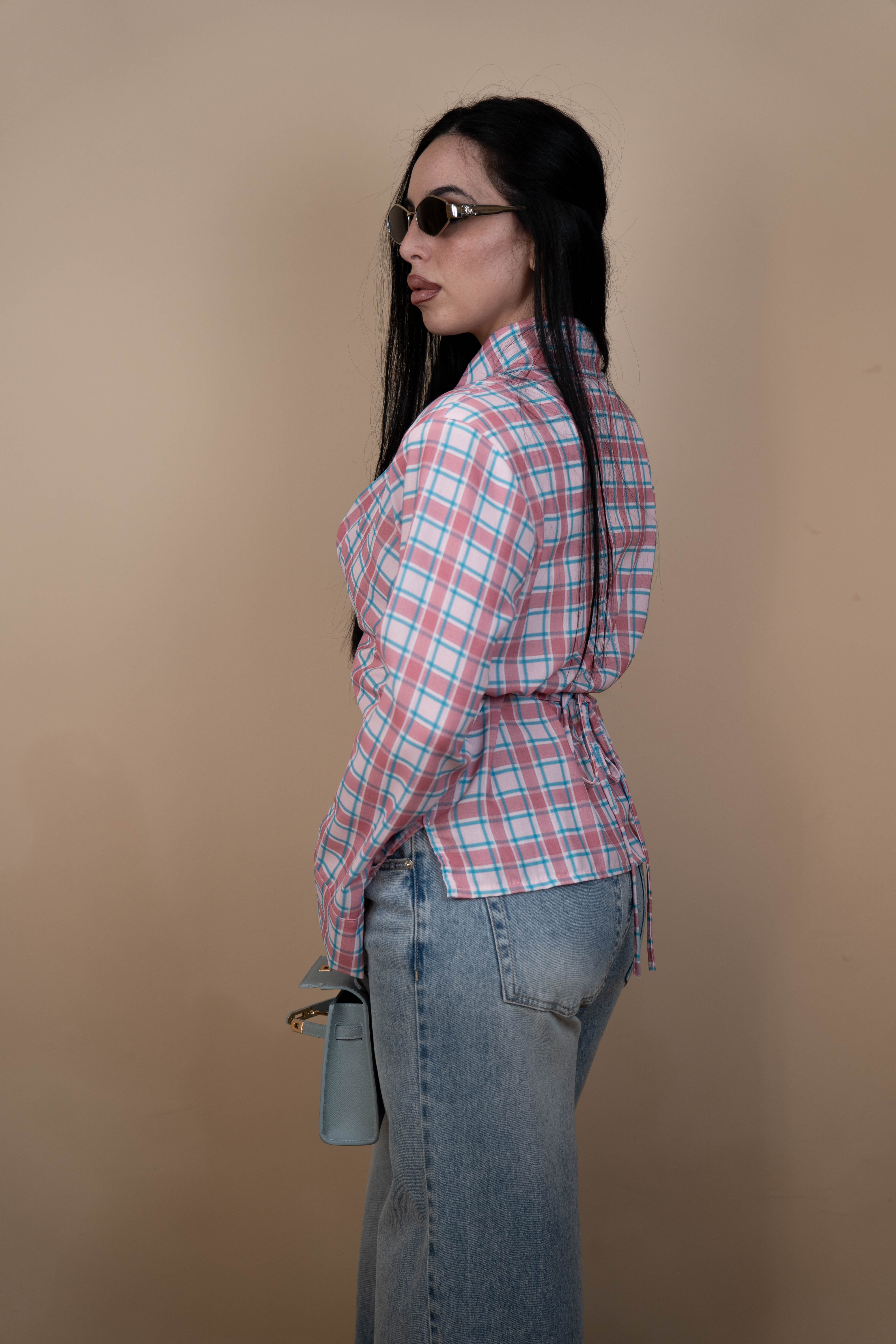 Camicia incrociata a quadri